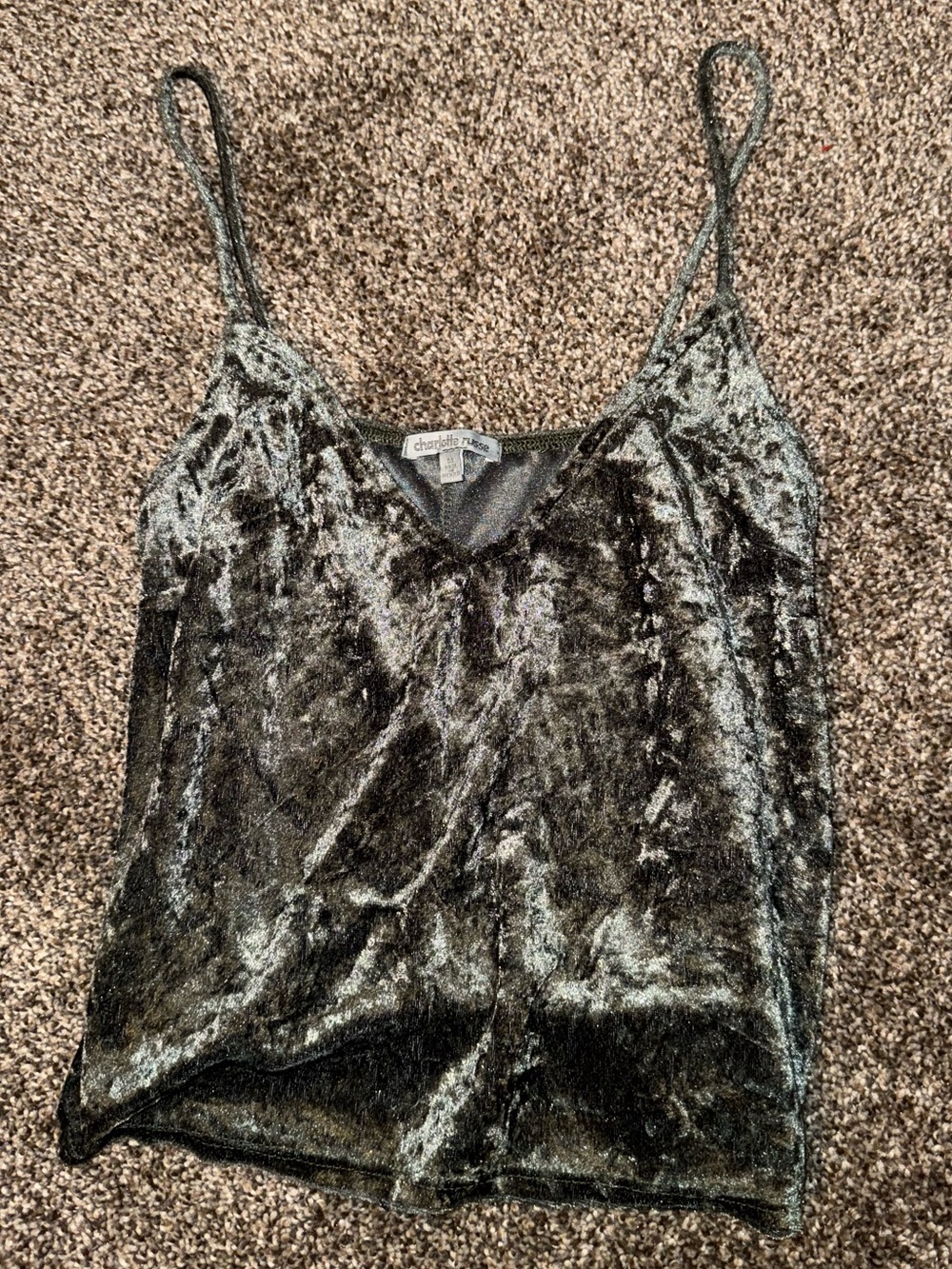 Charlotte Russe Olive Green Velvet Camisole